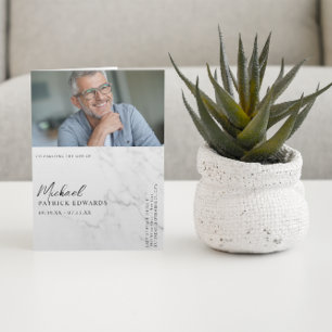 Elegant Marble Funeral Memorial Photo Program
