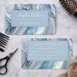 Elegant Marble & Glitter Business Card Design Visitkort