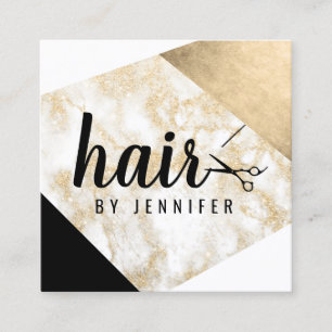 Elegant Marble glitter sax frisyr Fyrkantigt Visitkort