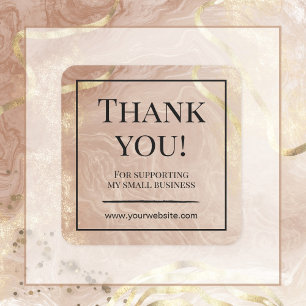Elegant Marble Glitter Tack Business Sticker Fyrkantigt Klistermärke