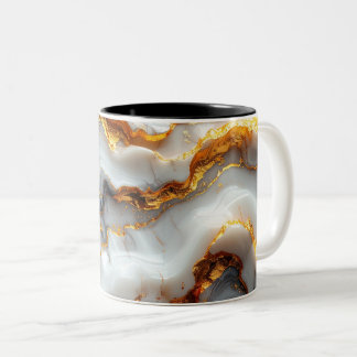 Elegant Marble & Gold Liquid Mug Två-Tonad Mugg