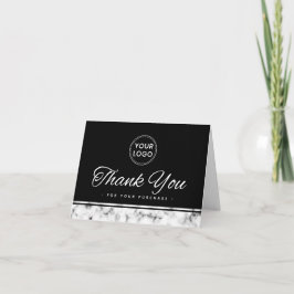 Elegant Marble gräns anpassningsbar logotyp tack Kort