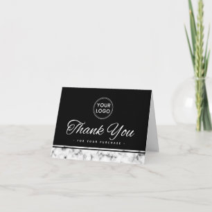 Elegant Marble gräns anpassningsbar logotyp tack Kort