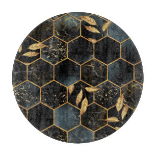 Elegant Marble & Guld: Abstrakt Hexagon Struktur