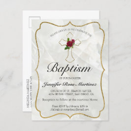 Elegant Marble Guld Baby Baptism Postcard Inbjudan