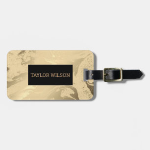 Elegant marble guld och black bagagebricka