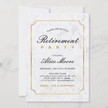 Elegant Marble & Guld | Överraskande Pension Party