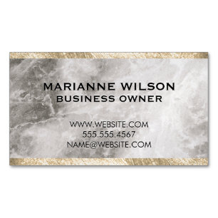 Elegant Marble Guld Trim Magnetiska Visitkort