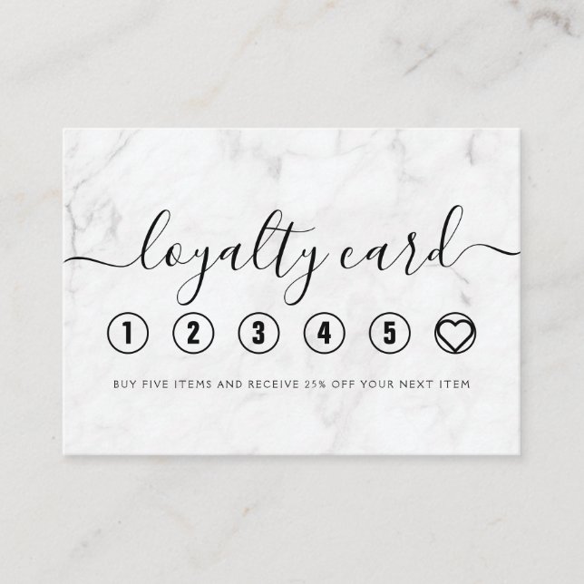 Elegant Marble Hand Lettering Circles Lojalitetskort (Framsida)