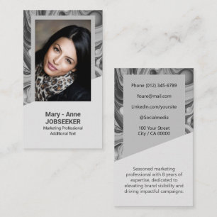 Elegant Marble Job Search Classy Kreativ Grått Visitkort