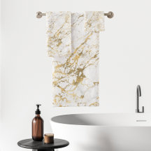 Elegant Marble Mönster Guld White
