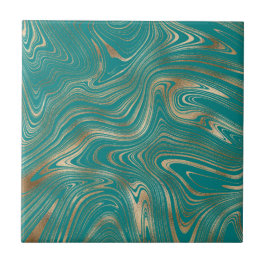 Elegant Marble Mörk Teal Kakelplatta