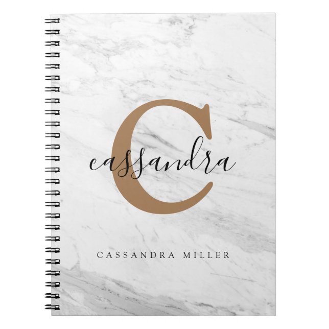 Elegant Marble Notebook Guld Anteckningsbok (Framsidan)