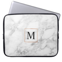 Elegant Marble och Faux Foil Gräns Laptop sleeve