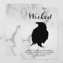 Elegant Marble Raven Halloween Costume Party