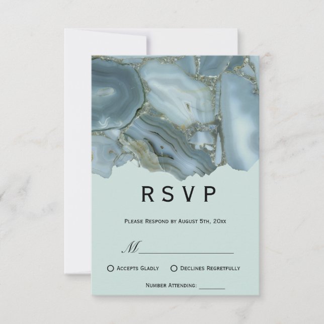 Elegant Marble RSVP Bröllop OSA Kort (Framsida)