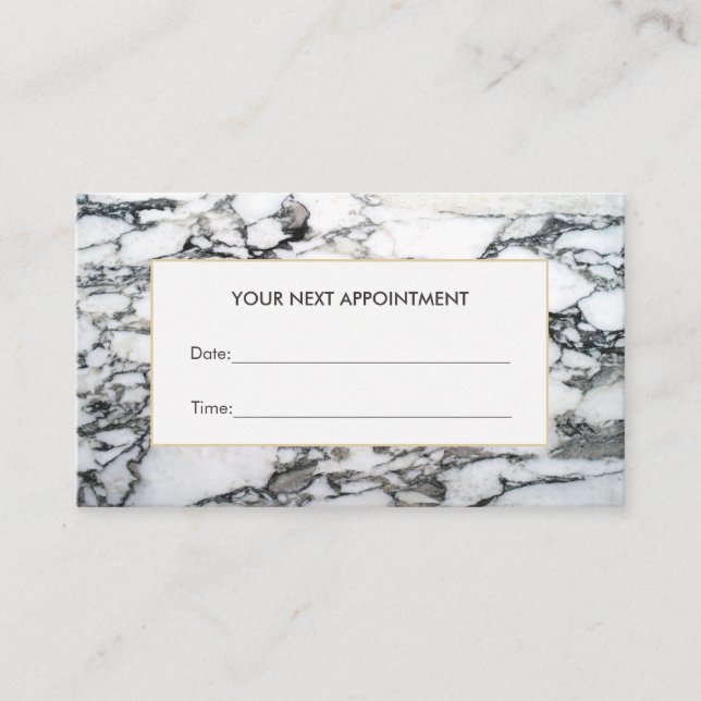 Elegant Marble Salon and Spa-positioneringskort Tidsbeställning Kort (Framsida)
