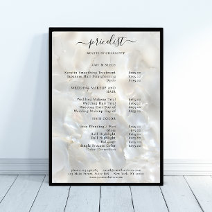Elegant, Marble, Salon, Pris List Poster