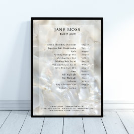 Elegant, Marble, Salon, Pris List Poster