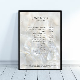 Elegant, Marble, Salon, Pris List Poster