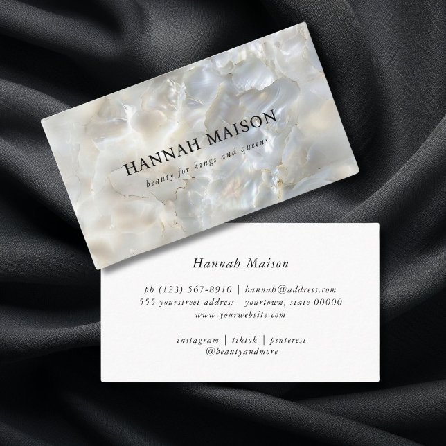 Elegant, Marble, Salon Visitkort (Elegant, Marble, Salon Business Card)