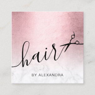 Elegant Marble Sissers frisör för guld Fyrkantigt Visitkort