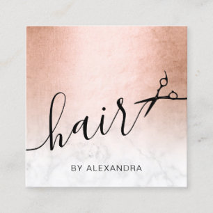 Elegant Marble Sissers frisör för guld Fyrkantigt Visitkort