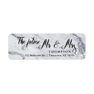 Elegant Marble skrev Framtiden Mr. och Mrs. Returadress Etikett