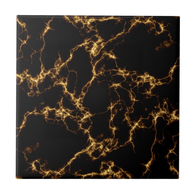 Elegant Marble stil3 - Svarta Guld Kakelplatta (Framsidan)
