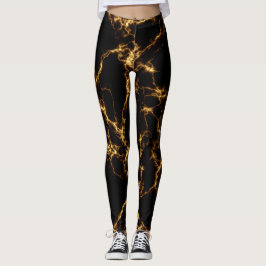 Elegant Marble stil3 - Svarta Guld Leggings