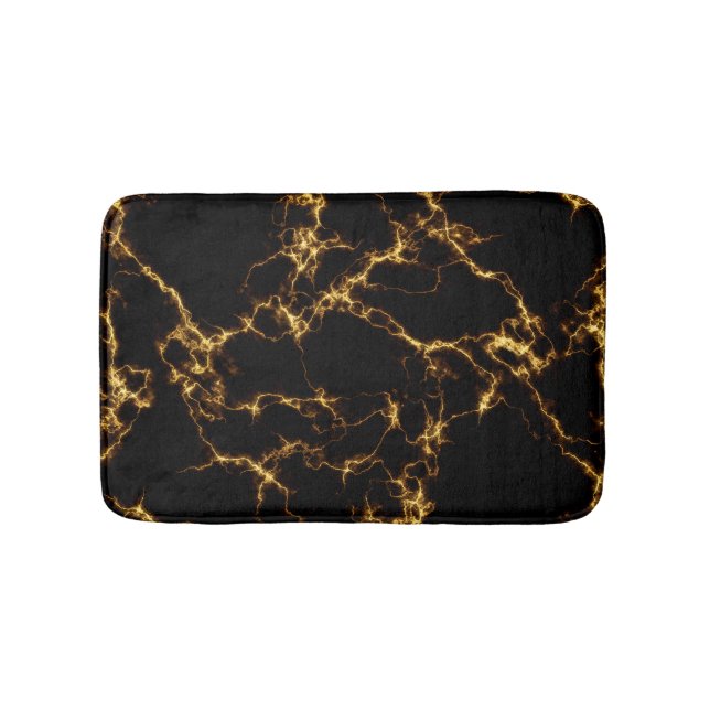 Elegant Marble stil 3 - Svarta Guld Badrumsmatta (Framsidan)