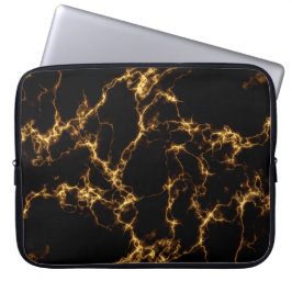 Elegant Marble stil 3 - Svarta Guld Laptop Sleeve