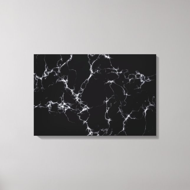 Elegant Marble stil 4 - Black and White Canvastryck (Framsida)