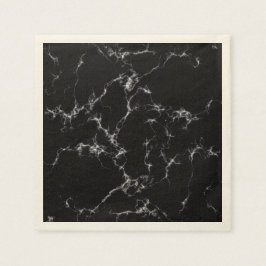 Elegant Marble stil 4 - Black and White Pappersservett
