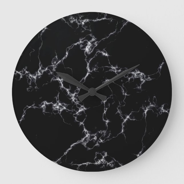Elegant Marble stil 4 - Black and White Stor Klocka (Framsida)