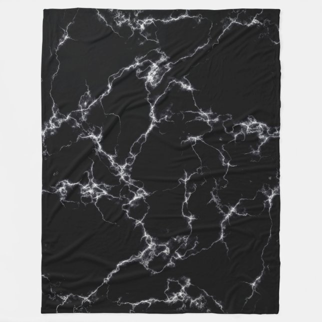 Elegant Marble stil 4 - Svarta och vita Fleecefilt (Framsidan)
