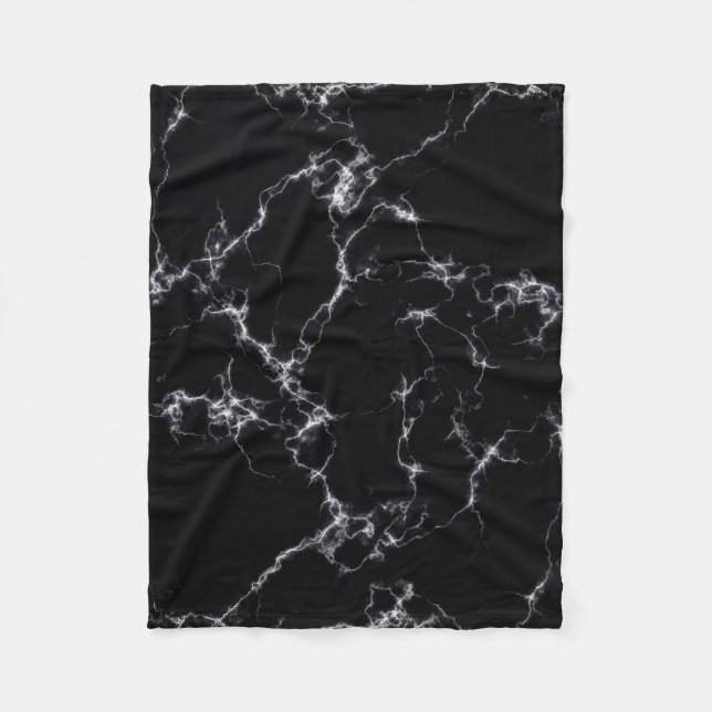 Elegant Marble stil 4 - Svarta och vita Fleecefilt (Framsidan)