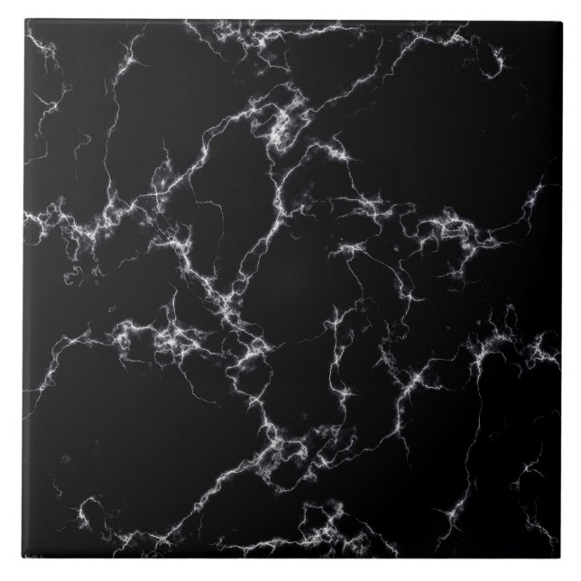 Elegant Marble stil 4 - Svarta och vita Kakelplatta (Framsidan)