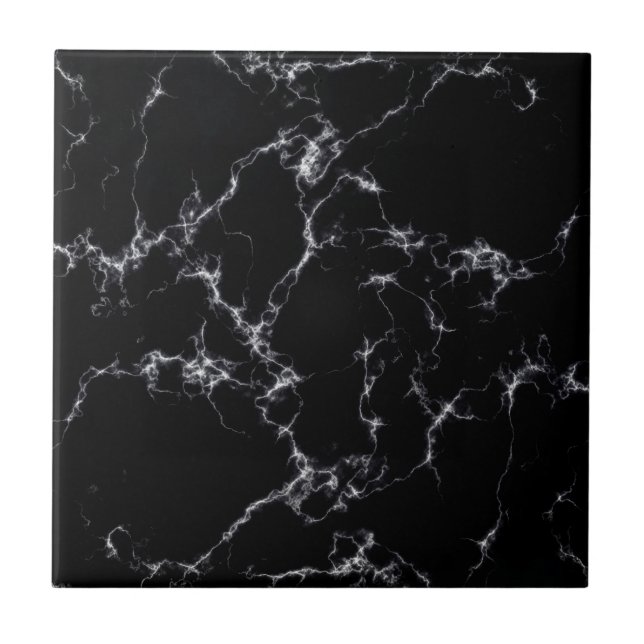 Elegant Marble stil 4 - Svarta och vita Kakelplatta (Framsidan)