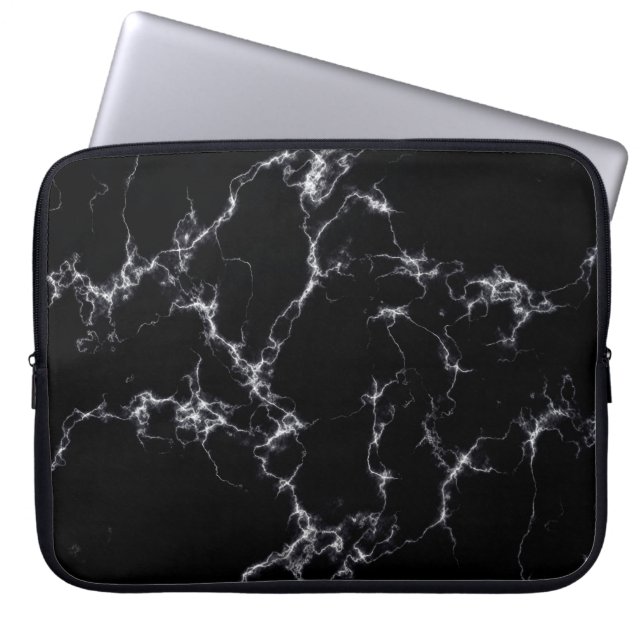 Elegant Marble stil 4 - Svarta och vita Laptop Sleeve (Framsidan)