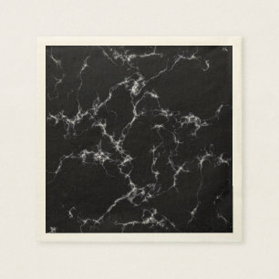 Elegant Marble stil 4 - Svarta och vita Pappersservett