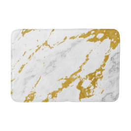 Elegant Marble stil 6 - Guld och White Badrumsmatta