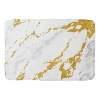 Elegant Marble stil 6 - Guld och White Badrumsmatta