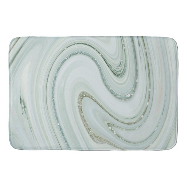 Elegant Marble Swirl Glitter Mönster Gnistra Glam Badrumsmatta (Framsidan)
