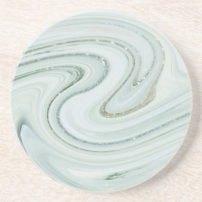 Elegant Marble Swirl Glitter Mönster Gnistra Glam Underlägg (Framsidan)