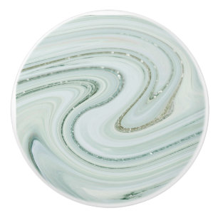 Elegant Marble Swirl Silver Glitter Gnistra Glam Knopp