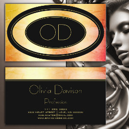 Elegant Marble-Trendiget Guld Marble MarLED Monogr Visitkort