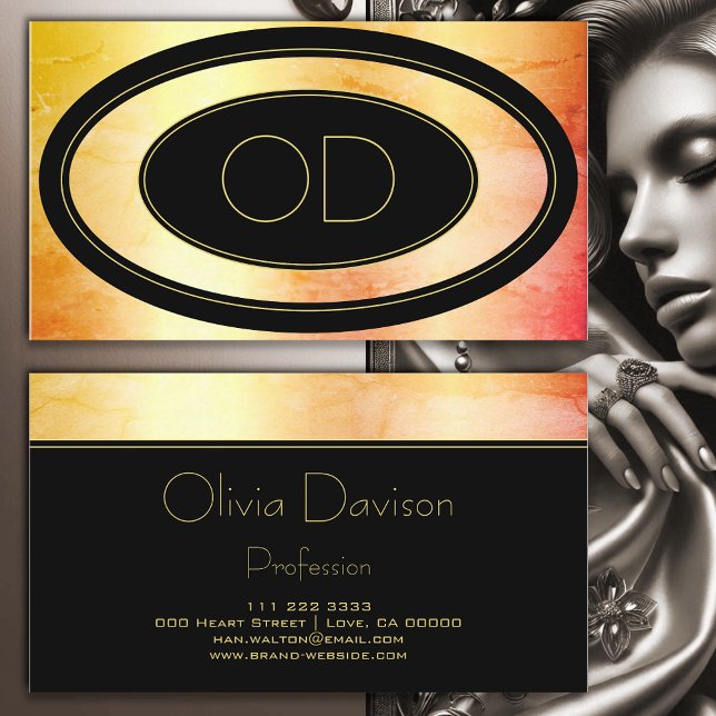 Elegant Marble-Trendiget Guld Marble MarLED Monogr Visitkort (Skapare uppladdad)