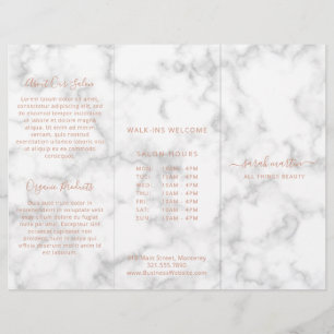 Elegant Marble Trifold Brochure Guld