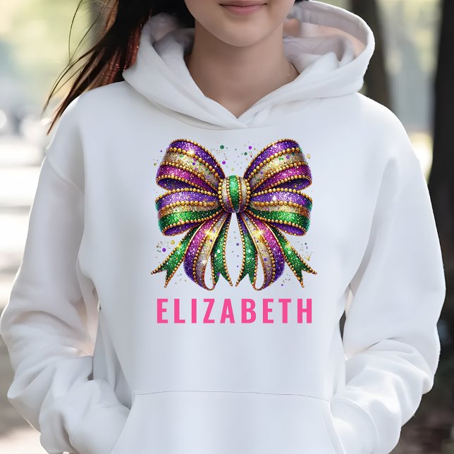 Elegant Mardi Gras Coquette Bow Anpassningsbar Whi T Shirt (Skapare uppladdad)